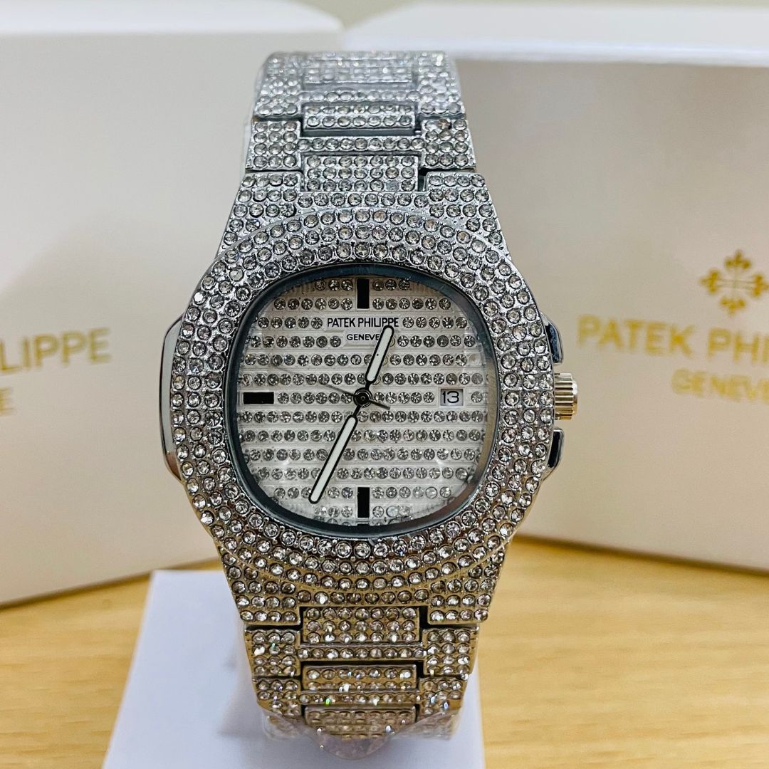PKP Iced Out Silver Watch