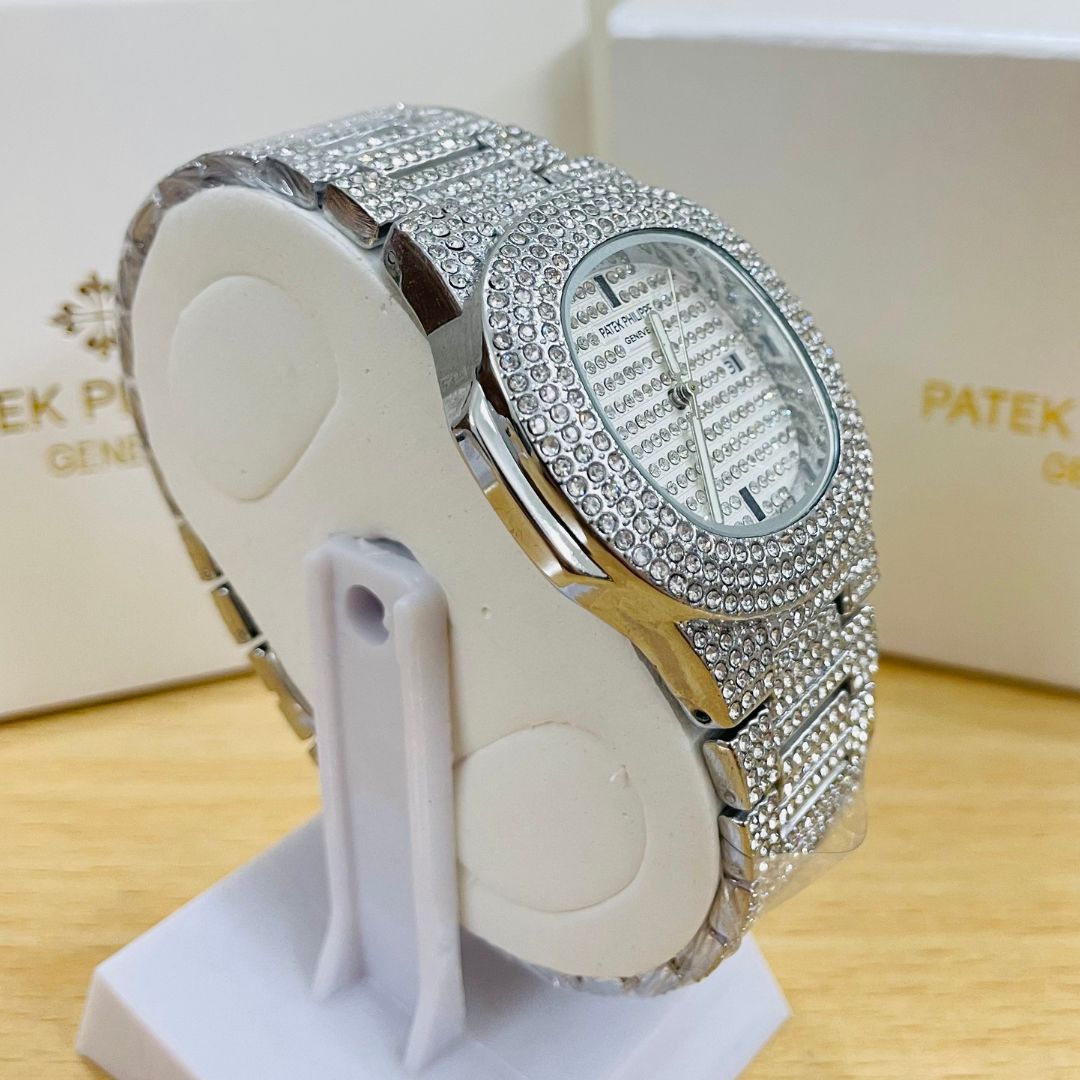 PKP Iced Out Silver Watch