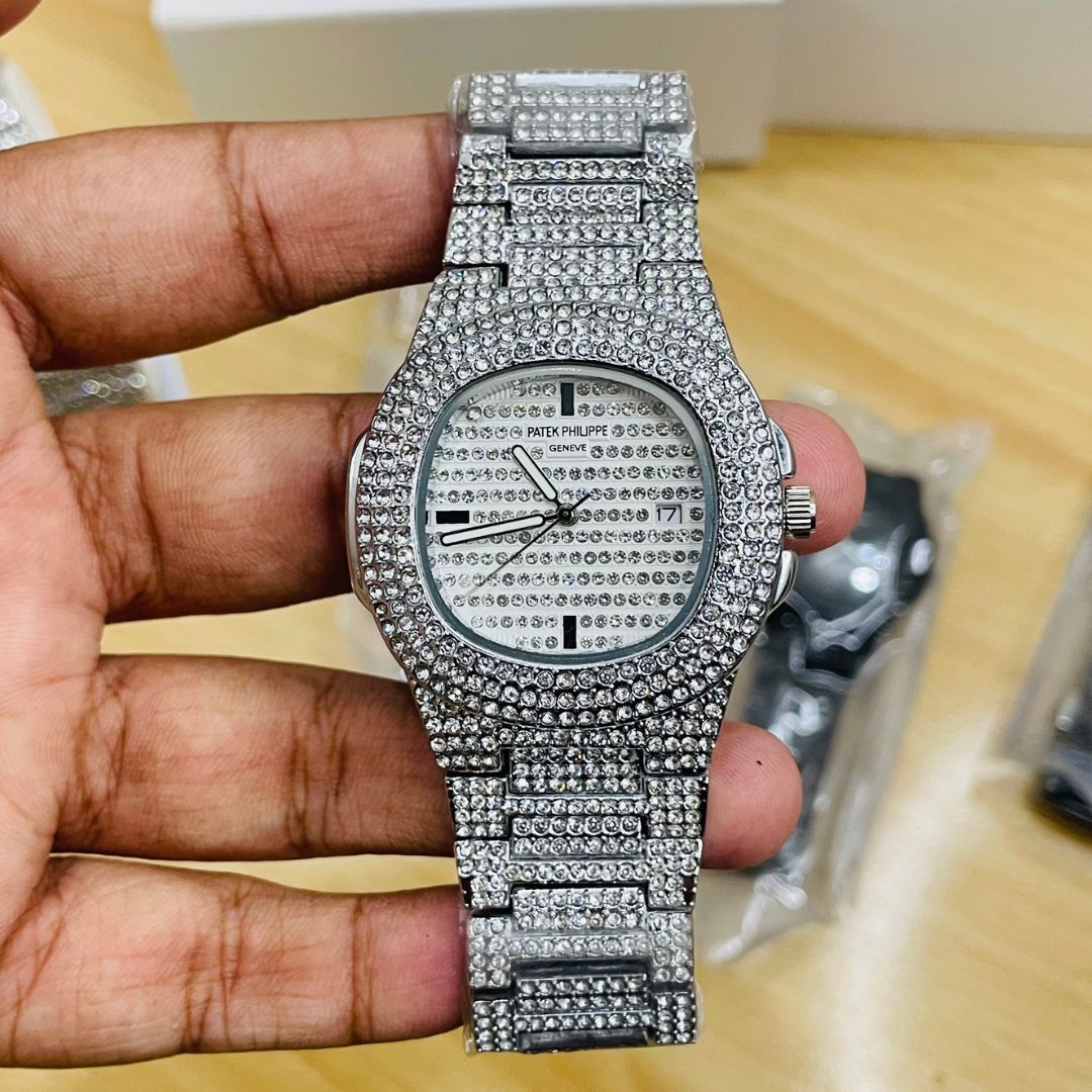 PKP Iced Out Silver Watch