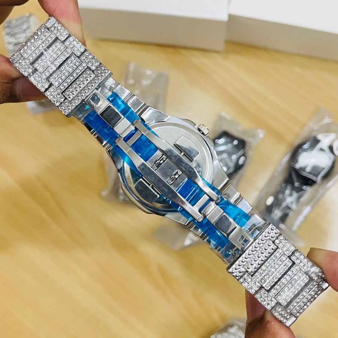 PKP Iced Out Silver Watch