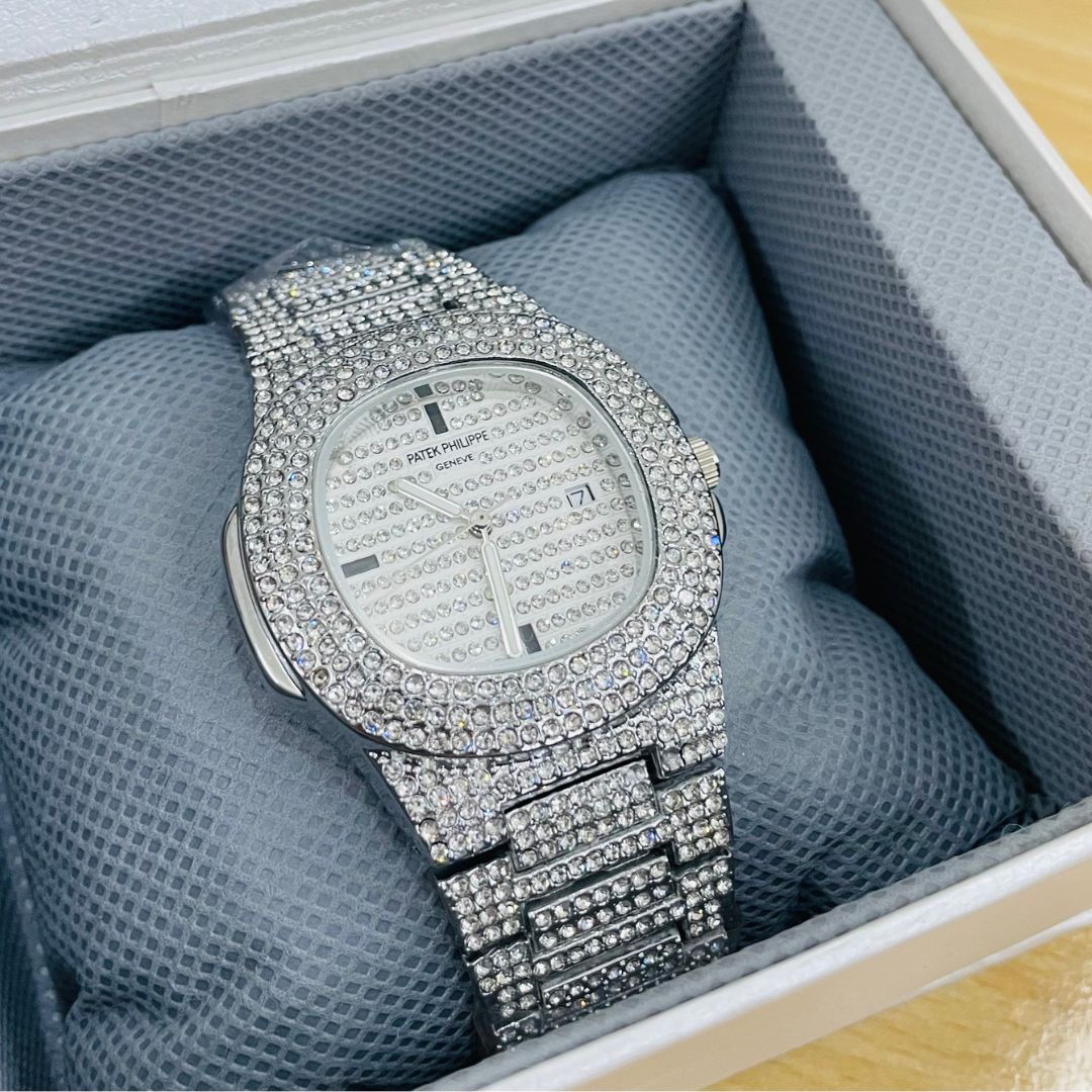 PKP Iced Out Silver Watch