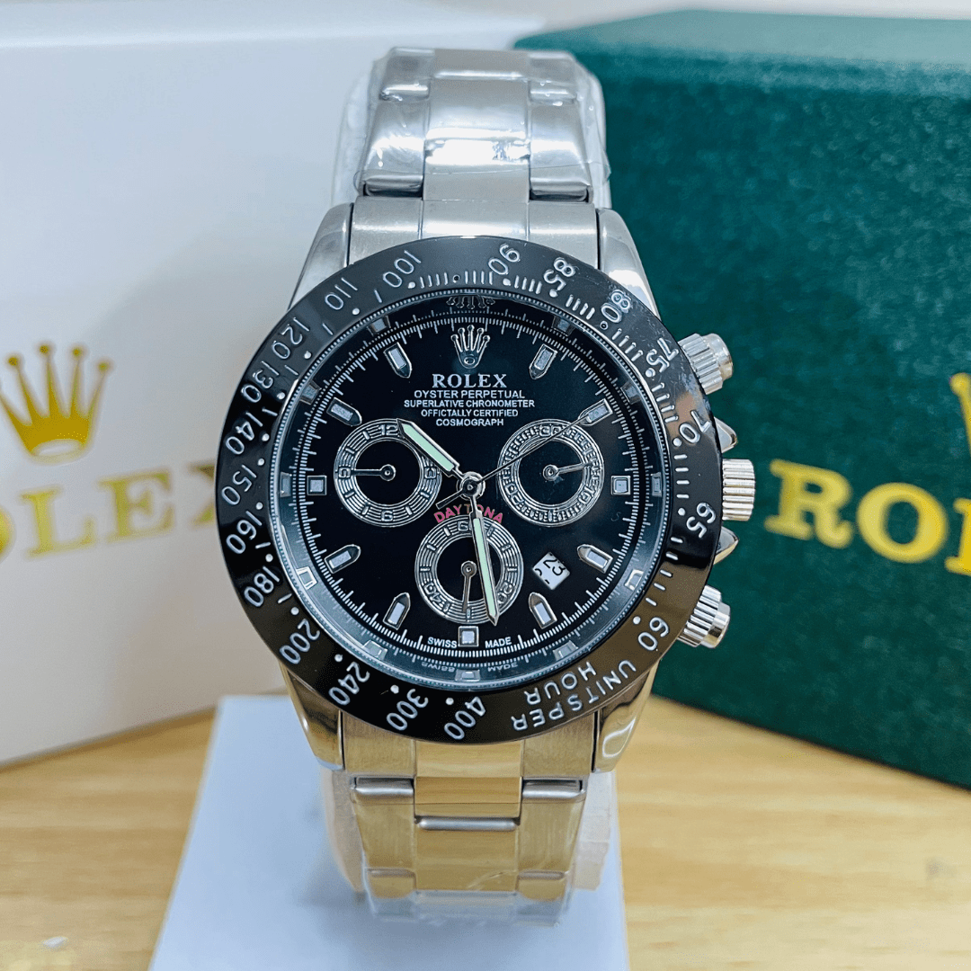RLX Daytona – Silver Case, Black Dial