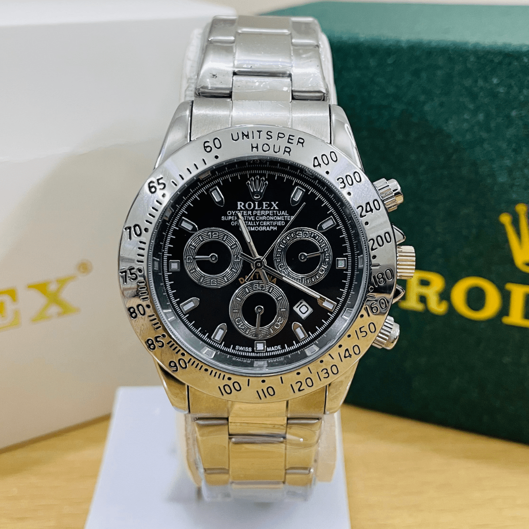 RLX Daytona – Black Dial, Silver Chain