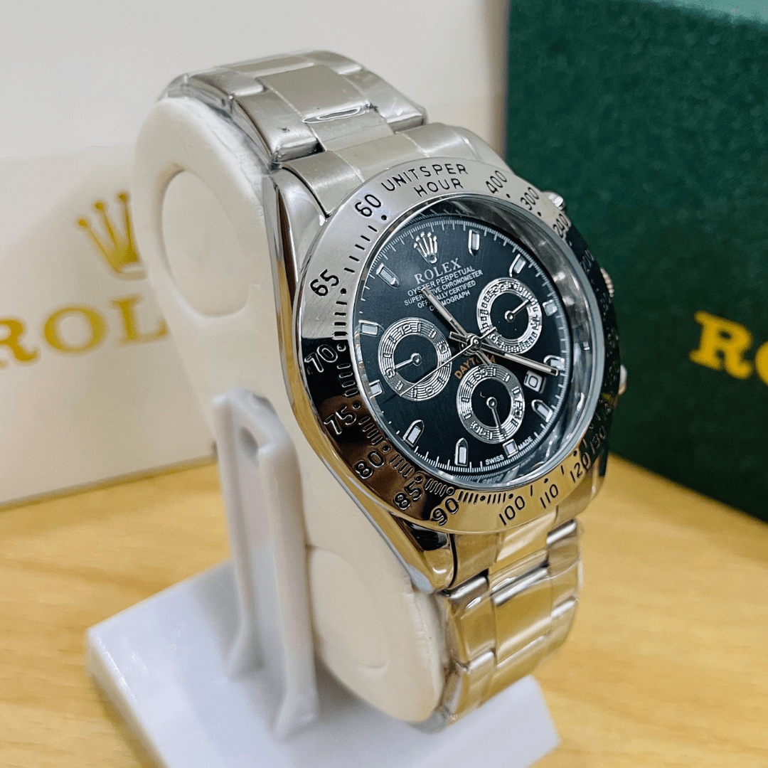 RLX Daytona – Black Dial, Silver Chain