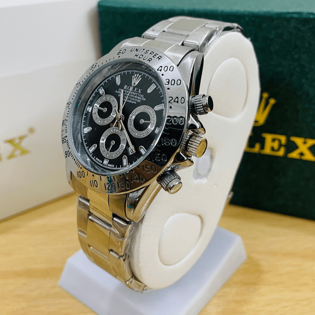 RLX Daytona – Black Dial, Silver Chain
