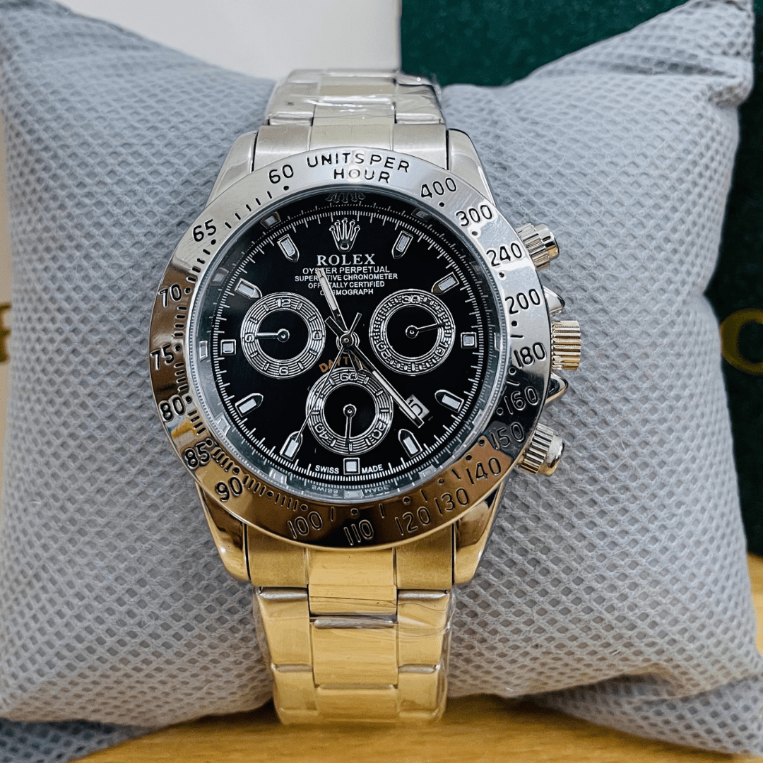 RLX Daytona – Black Dial, Silver Chain