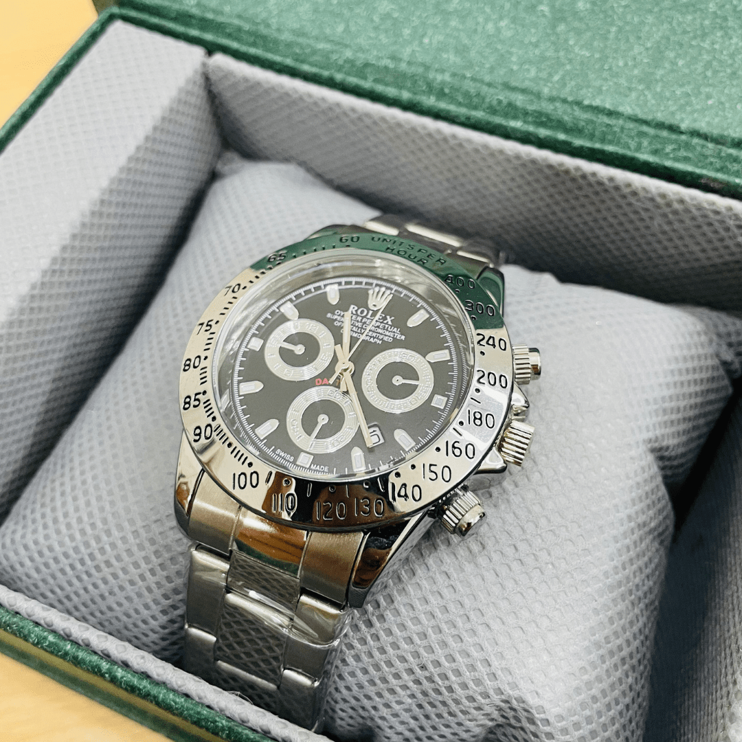 RLX Daytona – Black Dial, Silver Chain