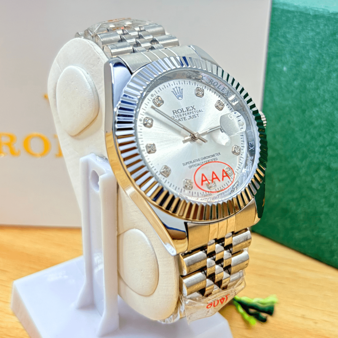 RLX DateJust 40mm Silver – Fluted Bezel