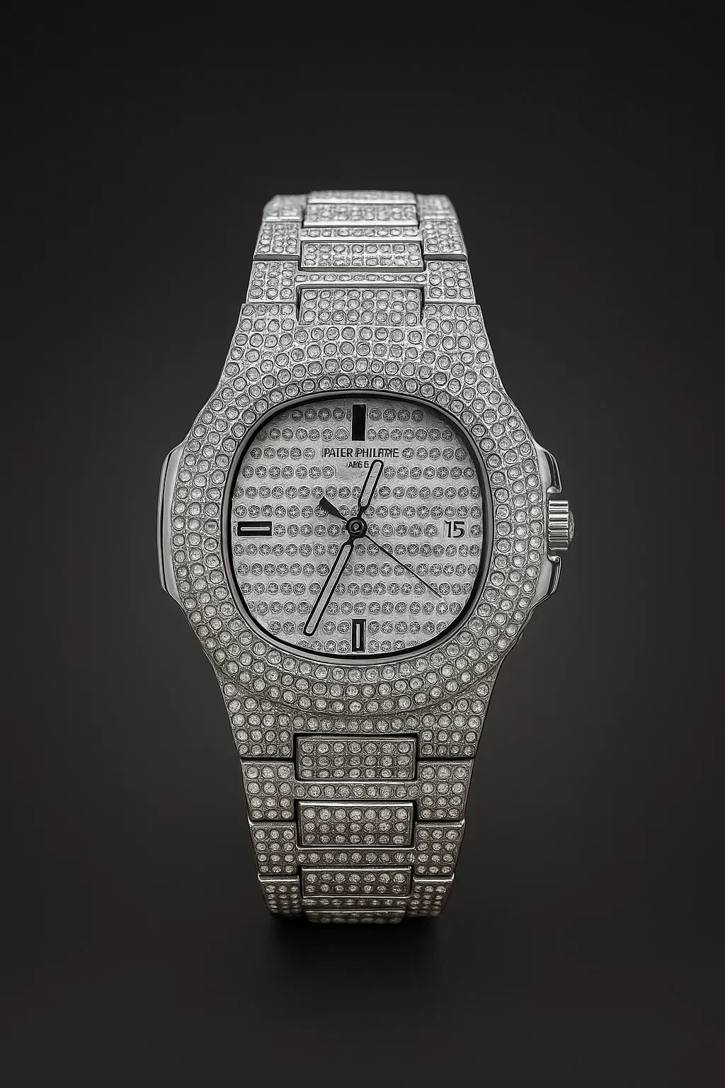 PKP Iced Out Silver Watch